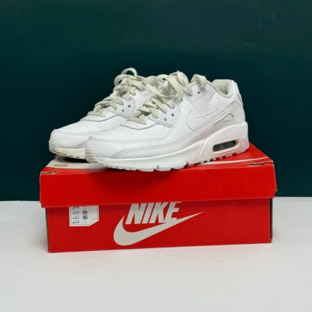 Nike Air Max 90 Leather (GS) All White Size EU38